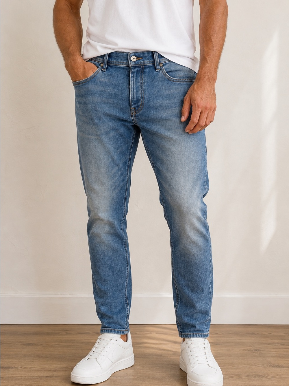 Diesel Tepphar Men’s Jeans 36 Medium Wash Stretch Slim Carrot Denim